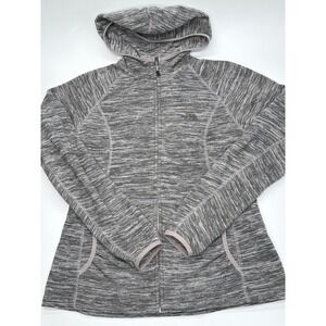 The North Face Womens Grey Space Dye Full Zip Fleece Hoodie Jacket Size Large